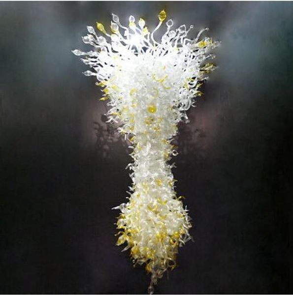 

new giant size white special design blow art glass chandelier murano style modern house hallway stair decoration