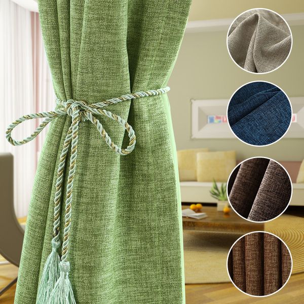 2019 Byetee Blackout Linen Cotton Modern Fabric Curtain Curtains