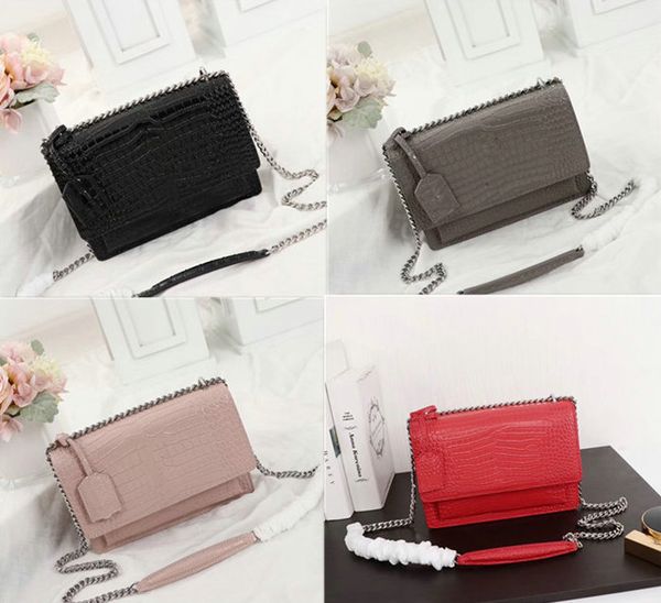 

5a quality genuine leather bags designer bag women tote ms bags crocodile pattern leather shoulder bag luxury handbag purse