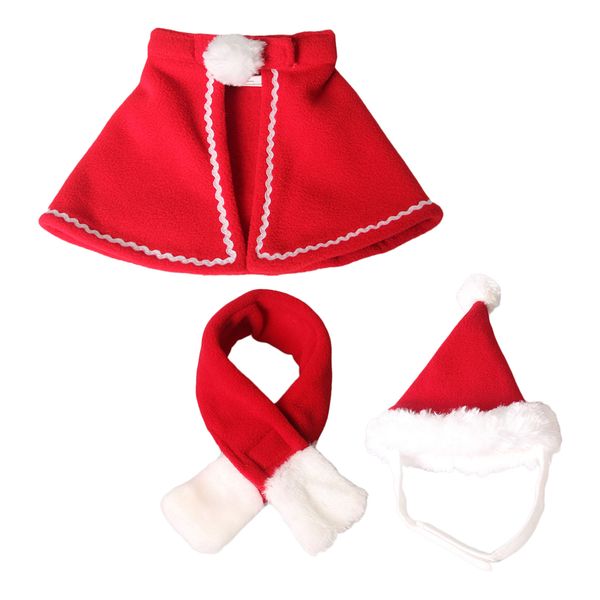 

adjustable pet dog cloak christmas santa hat with scarf xmas costume dress s