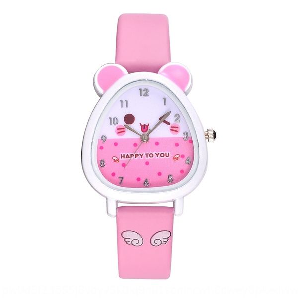 

casual cartoon dial quartz children's watch colorful watchband girl's lovely style quartz watch, Blue