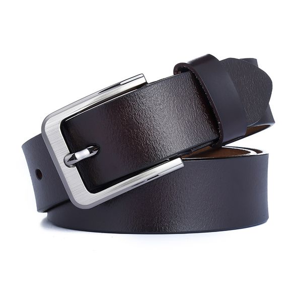 

genuine leather belts for men pin buckle jeans belt cowskin casual belts business belt cowboy waistband brown black, Black;brown