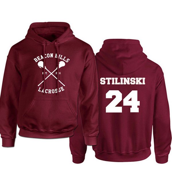 

number men hoodies sweatshirt fleece streetwear hip hop mens hooded red long sleeve sweatshirts stilinski printed male hoody, Black