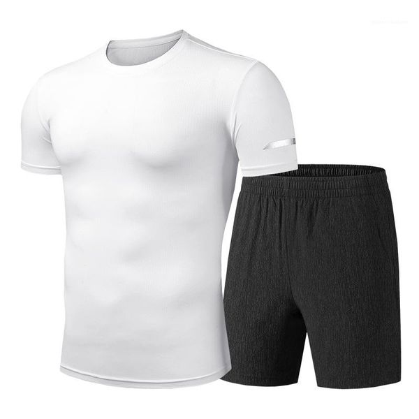 

2pcs одежда наборы повседневные спортивные костюмы фитнес костюм mens плюс размер сыпучие мужские костюмы футболки брюки костюмы, Gray