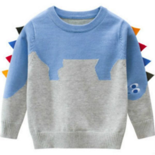 

children designer sweaters kids pullover clothing boys girls dinosaur sweater girls casual warm keeping clothes 2020 autumn new hot, Blue