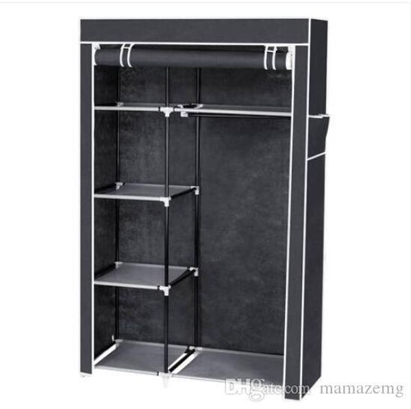

2019 wholesales горячие продажи 64" портативный шкаф для хранения одежды организатор шкаф стеллаж с полками серый