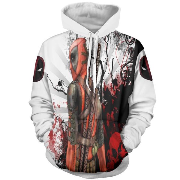 

3d fun design hoodie deadpool fashion men's and women's sports street wear skateboard thin sweatshirt pullovers, White;black