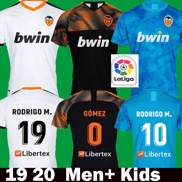 

2019 2020 valencia cf gomez soccer jerseys 19 20 camisetas de fÃºtbol guedes parejo zaza rodrigo m. soler s.mina football shrirts kids kits, Black;yellow