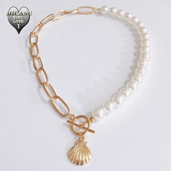 

naszyjniki beads exo coquillage chain choker aesthetic moda necklace women ofertas relampago bridesmaid gift bisuteria acessori, Golden;silver