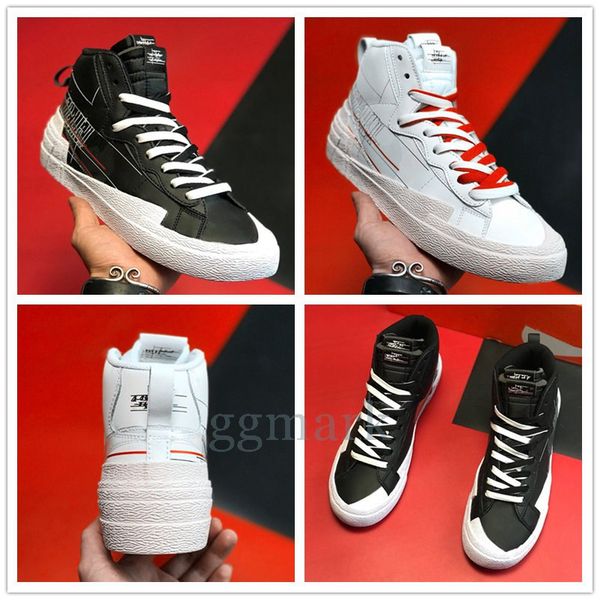 

new men blazer х sacai черный белый mid sneakers женщины моды люкс вскользь скейтборд обуви мужские дизайнерская обувь спортивные тренажеры