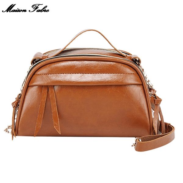 

maison fabre fashion women' s solid color trend large capacity leather shoulder bag messenger bag chain bags mobile phone