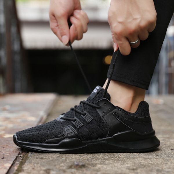 

2019 new spring and summer popular men fashion casual shoes breathable male sneakers non-slip comfortable footwear, Black
