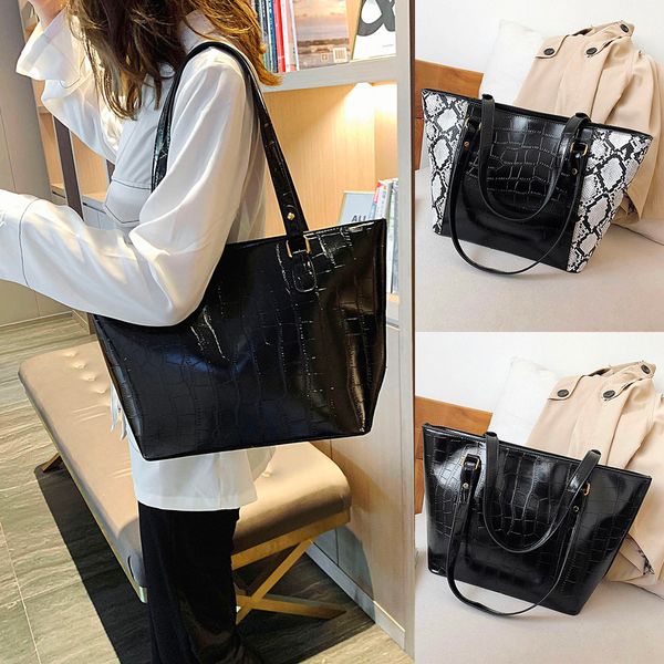 

women's bags crocodile snake strap handbag shoulder women shoulder pattern fashion stitching handbags bag bag kmftb, Red;black