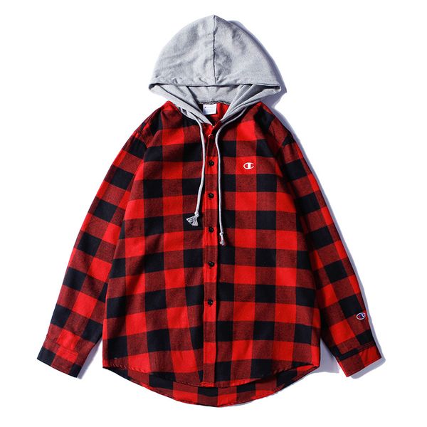 

20 / чемпиона модельер мужчины рубашки воздух чистого хлопок комфортно дикая дышащая с капюшоном рубашка новой свободным классического обыча, White;black