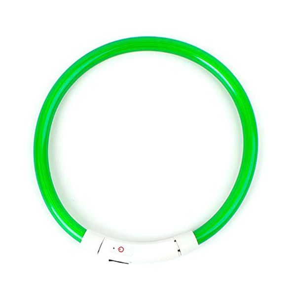 

glowing led dog collar usb rechargeable waterproof necklace pet safety night flashing light up visibility fashion belt