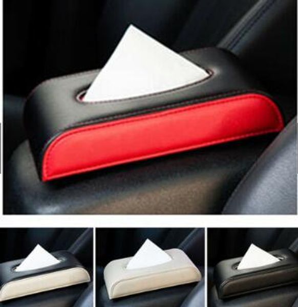 

universal leather car tissue box auto pumping cassette accessories holder creative removable paper napkin box organizer for car