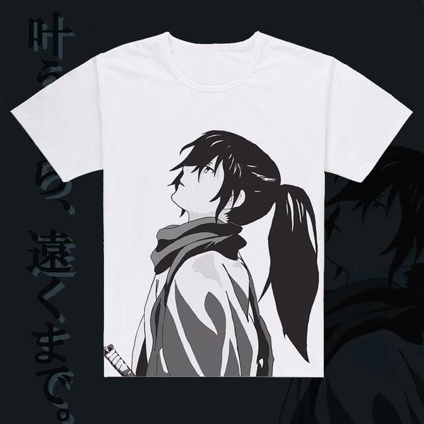 

high-q anime cos dororo cotton casual t-shirt tee shirt japan print losse breathable t-shirt tee t01, White;black