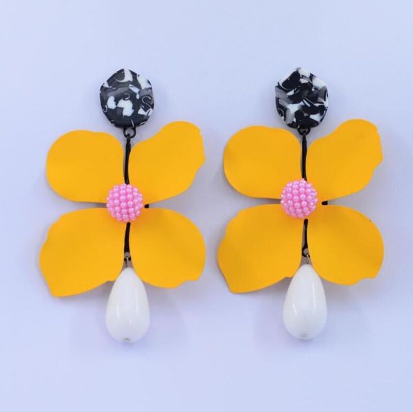 

trendy flowers stud earrings for women jewelry accessories pearl pendant earring selling style petal earrings, Silver