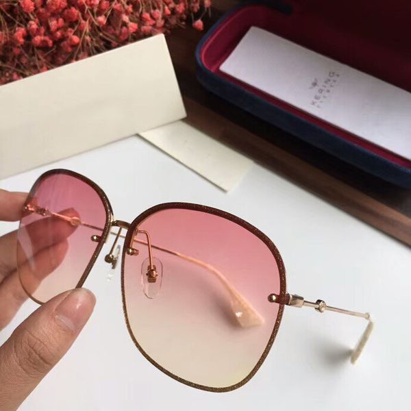 

0228 glitter pink shaded sunglasses gafas de sol designer sun glasses uv400 new with box, White;black