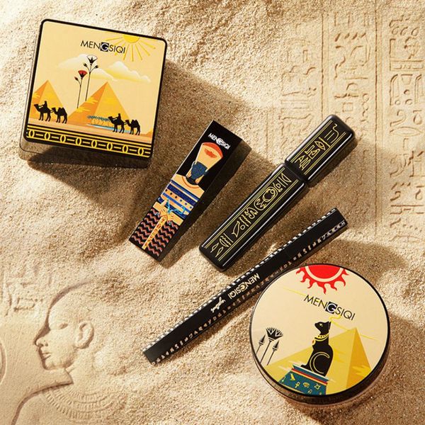 

6pcs makeup sets mushroom head powder puff liquid foundation loose powder eyeliner mascara lipstick kit cosmetic