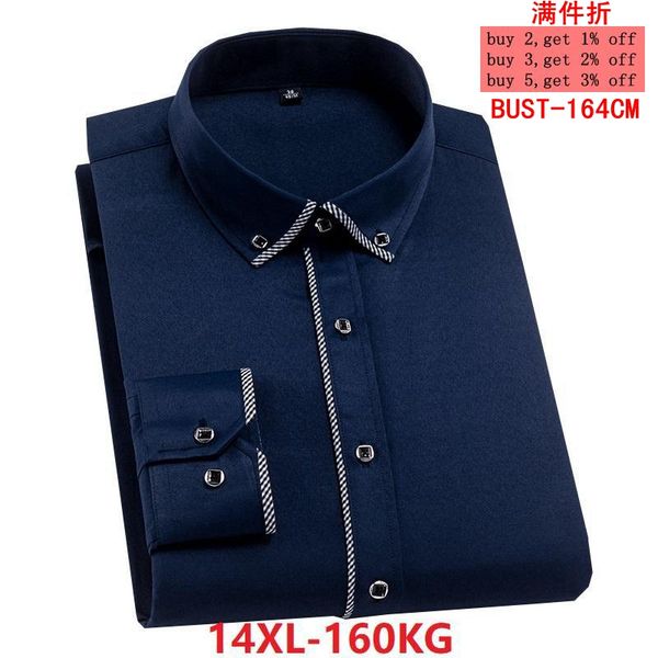 

autumn summer men large size plus size shirt 8xl long sleeve striped 14xl big 7xl work dress shirt 10xl business 12xl red, White;black