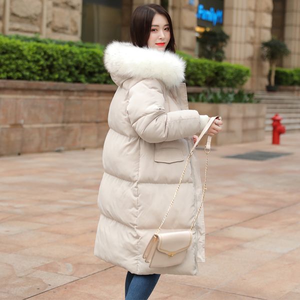 

wholesale fashion women's long section new explosion models winter cotton clothes over the knee bread coat down jacket coat size s-xxl, Black