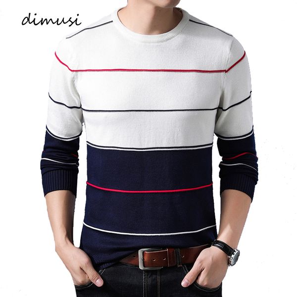 

pevsn autumn winter men sweater fashion o-neck striped shirt turtleneck sweaters mens wool slim fit knitted pullovers clothing, White;black