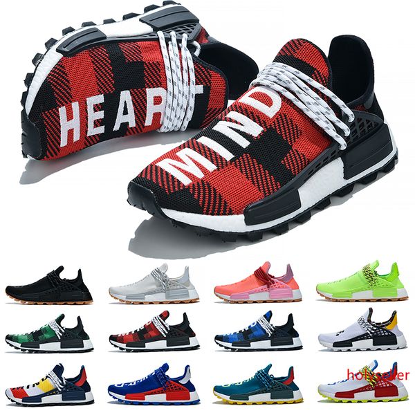 

discount nmd human race men women running shoes pharrell williams solar pack black white mens trainer athletic sport sneaker size 36-47