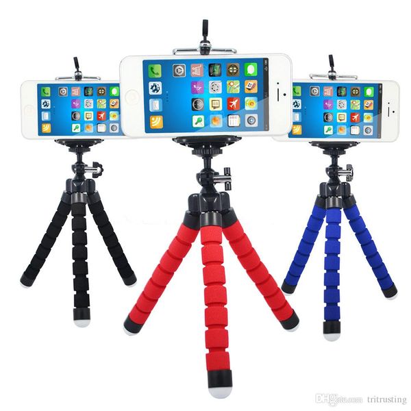 Montagem de Telefone celular Suporte Do Carro Stand Flexível Octopus Tripé Bracket Monopod Apoio Espuma Ajustável Para Smart Phone Camera Universal MQ100