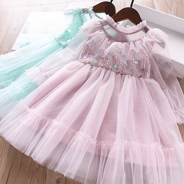 

5253 ruffles sequins princess baby girl dress 2020 new summer party wedding kid dress for girl wholesale children clothes 5plot, Red;yellow