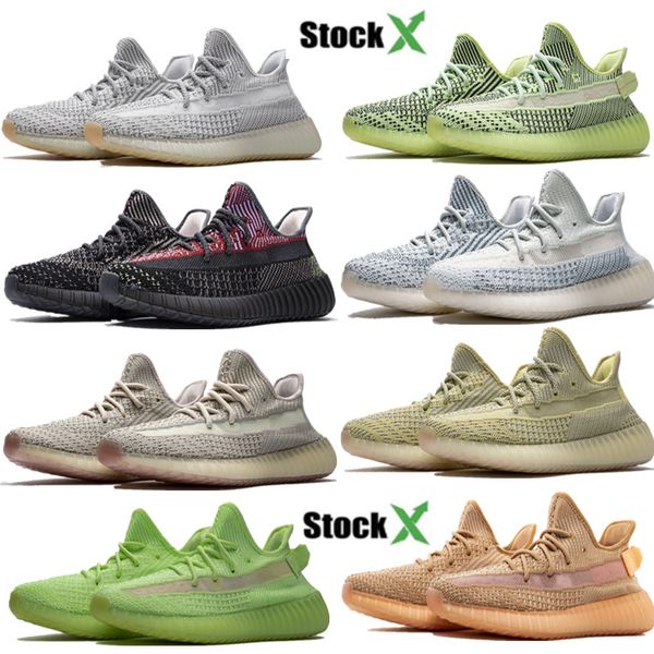 

box+receipt+stock x)wholesale kanye west v2 sports sneaker black yecheil yeshaya static cream white sesame men women trainers running shoe