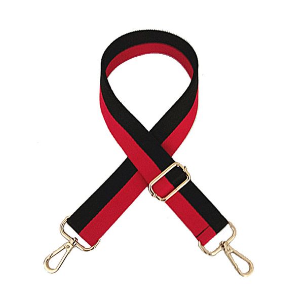 

125cm women crossbody shoulder bag wide strap belt for bag double color striped adjustable strap handbag handle accessories, Black