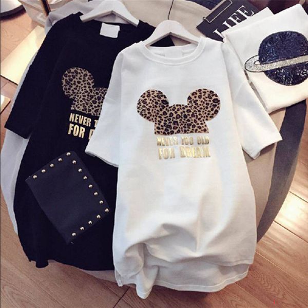 

new women's dresses with animal lovely luxury summer dress for women black and white color short sleeve long tee dress -2xl ltt9052801, Black;gray