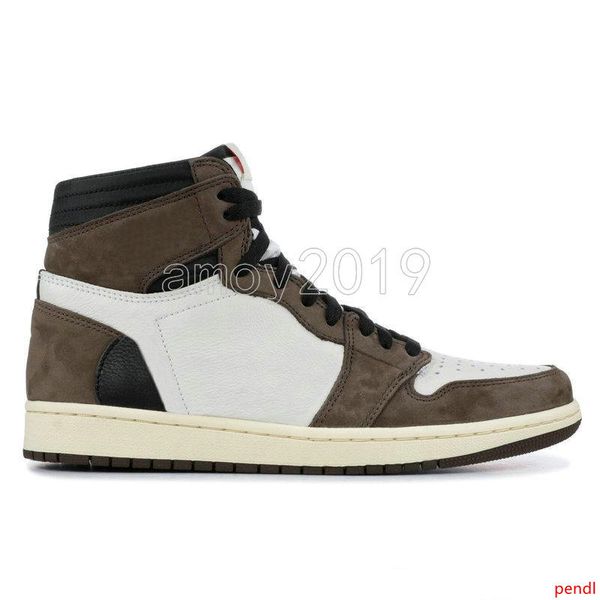 

2019 1 high og travis scotts cactus jack suede dark mocha ts sp 3m basketball shoes men 1s sports sneakers with