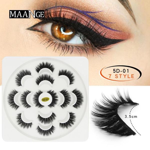 

7 pairs eyelash 5d voluminous false eyelashes long fluffy faux mink hair cross thick false eyelashes natural beauty tool ##2