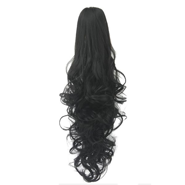 Fashion Long Wavy Cosplay Wigs Curls Wavy Ponytail Wigs Claw Clip