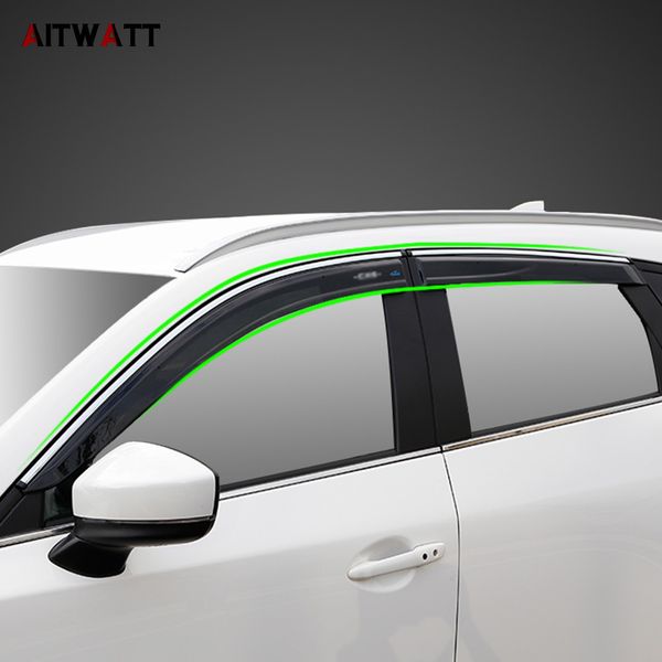 

for mazda cx-5 cx5 2017 2018 window visor vent shade rain sun wind guard deflectors awnings shelters cover 4pcs aitwatt