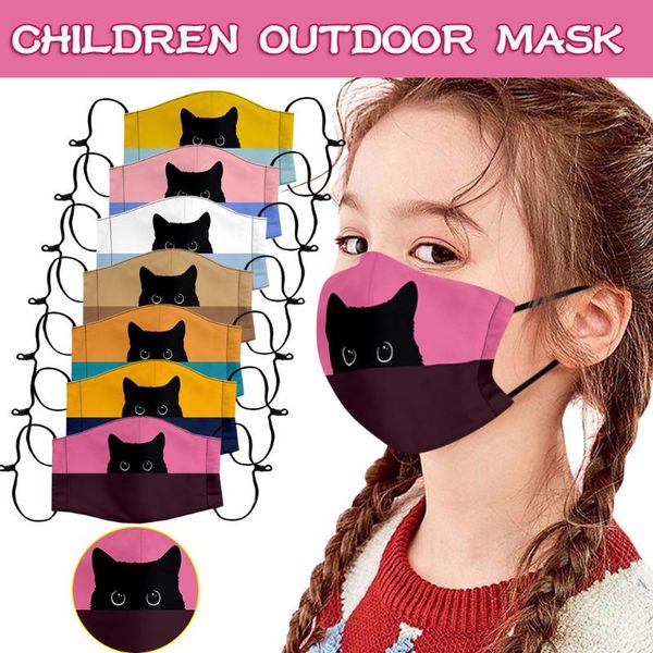 

5pc kids facemask breathable filter safet protect thin type facemask cartoon face maskswashable and reusable maske, Slivery;white