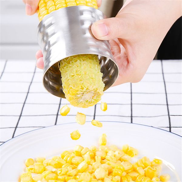 

corn stripper stainless steel corn cob thresher kerneler peeler slicer circular corn cutter scraper corer cooking tools jk1911