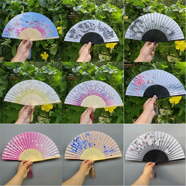 

elegant female flower cloth fan woman silk flower dance fans exquisite floral cloth fan wedding favor gifts