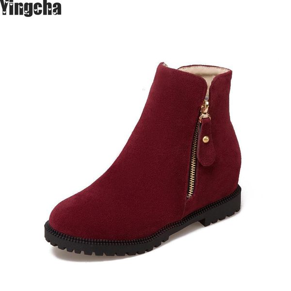 

fashion warm snow boots 2018 winter boots new arrival women ankle women shoes warm fur plush shoes woman, Black
