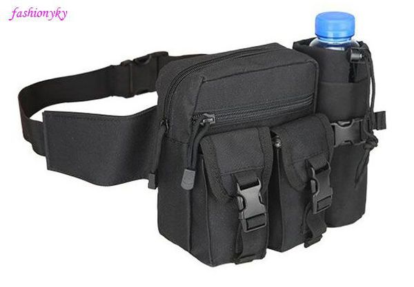 

military fan tactical water bottle waist bag multi-functional outdoor sports kit men and women camouflage travel bag