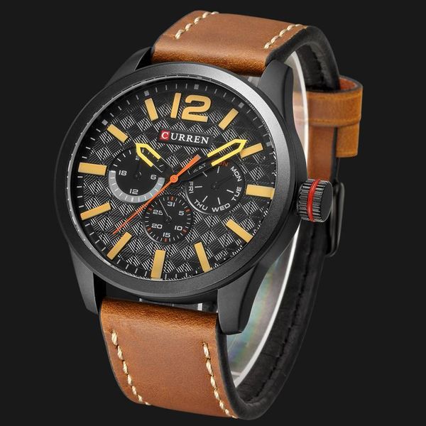 

2020 relogio большой набор мужчина для мужчин curren часы top luxury black quartz военные наручные часы мужчины clock мужские спортивные час, Slivery;brown