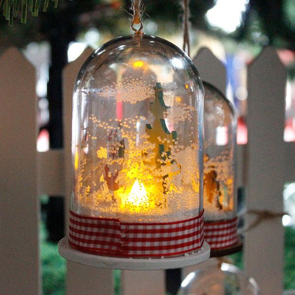 

resin santa claus micro landscape with light ornaments christmas decorations for home lamp decoration new year ornament