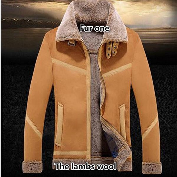 

new горячая продажа fashion2017 новый winterspecial предложить мужские носить меховые кожаные мужские кожаные пальто отвороты мужской полушу, Black