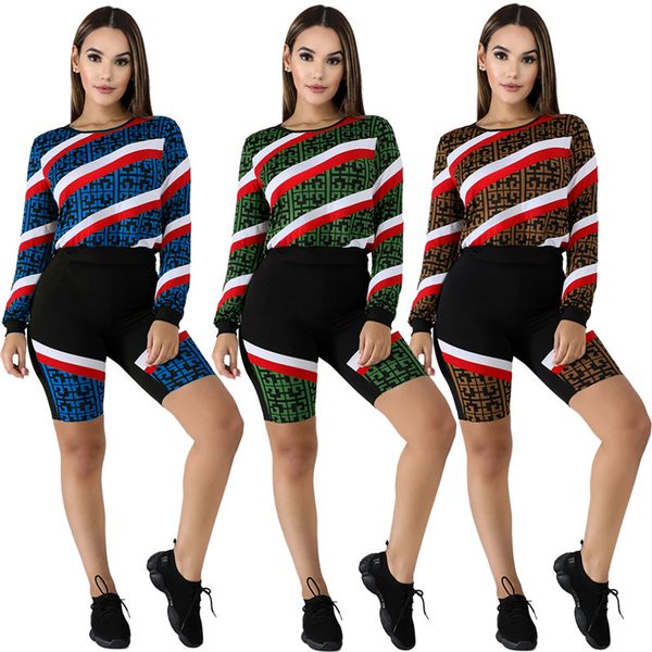 

Autumn Womens Panelled 2pcs Pants Fashion Designer Slim Sports Sets Casual Womens Long Sleeve Running Suits