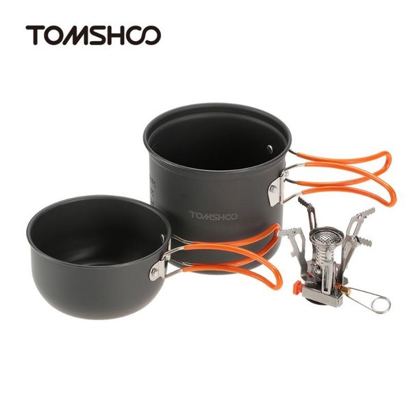 

camp kitchen tomshoo outdoor camping hiking stove cooker cookware picnic pot set cook for cookout bbq backpacking
