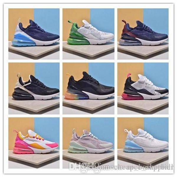 

2019 new 270s fly mini punch pink blue men women running shoes triple white red yellow olive volt womens men
