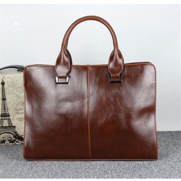 

factory wholesale men handbag pure crazy horse leather men briefcase retro imitation old leather handbag fashion leather business bag