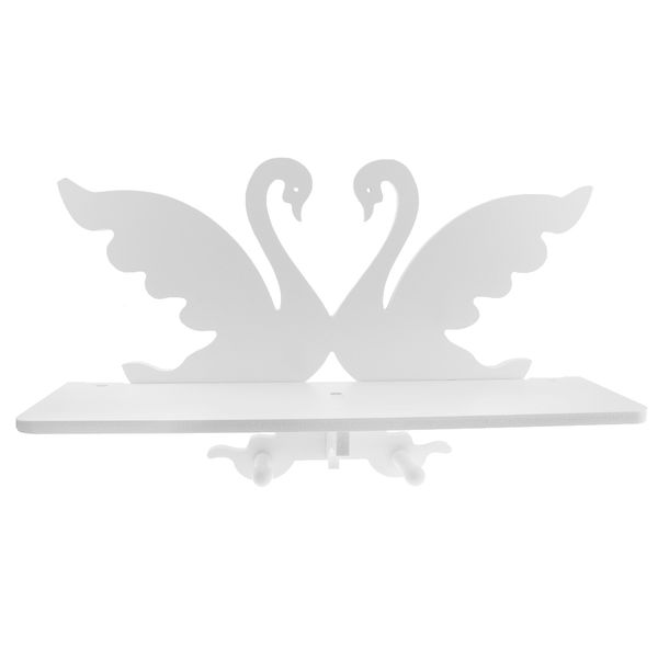 

white swan carved wall mount wall shelf carved hollow shelf home decor plate